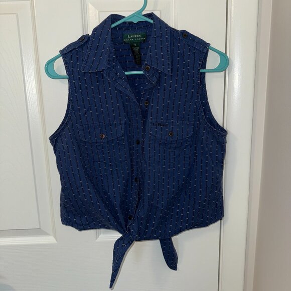 Lauren Ralph Lauren Women's Sleeveless Button-Down Size 8‎ - Picture 2 of 11